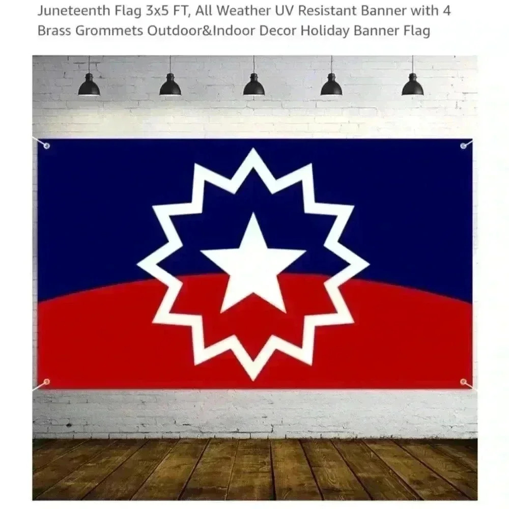 Unbranded Juneteenth Flag Banner 3x5‎ FT Red Blue